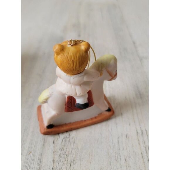 Ceramic teddy bear rocking chair ornament Xmas Candy cane - Picture 4 of 5